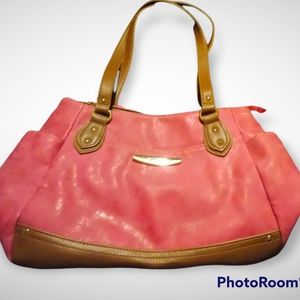 Rosetti Pink and Brown Leather Shoulder Bag